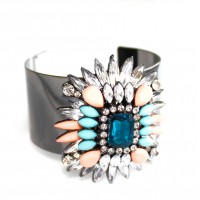 Hoshi Sapphire Crystal Mix Statement Metal Cuff